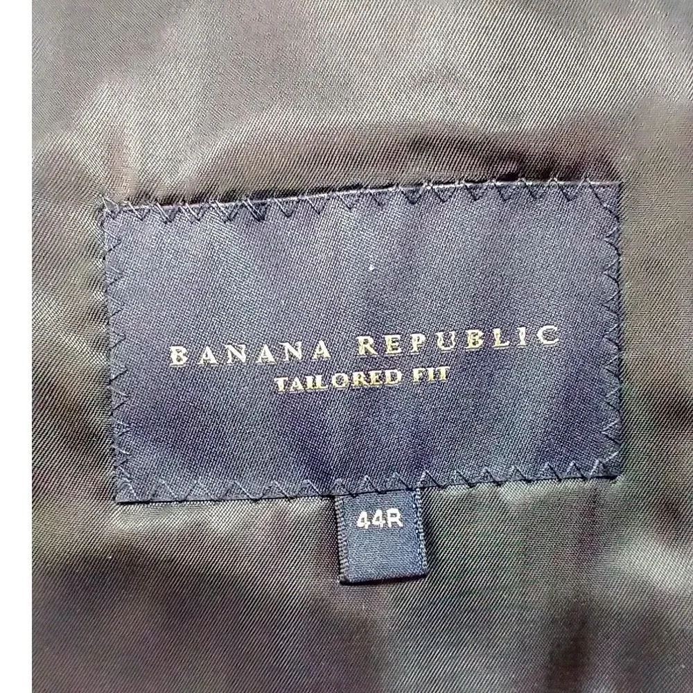 Banana Republic Mens 44R Gray Wool Bld Military Field Blazer Tailored Fit Jacket
